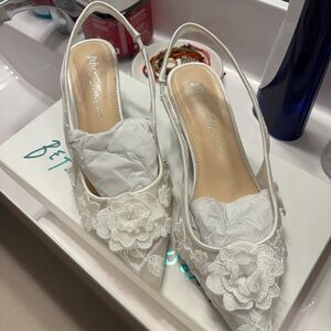 Betsey Johnson Ivory Floral Heels